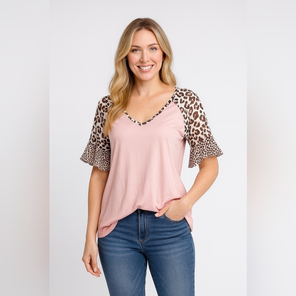 V-neck blouse size XL women’s pink color